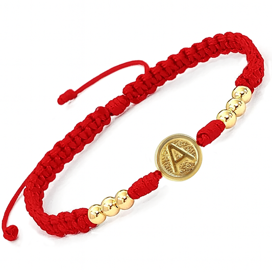 Pulsera Letra Personalizada Mini con Balines Oro 18k