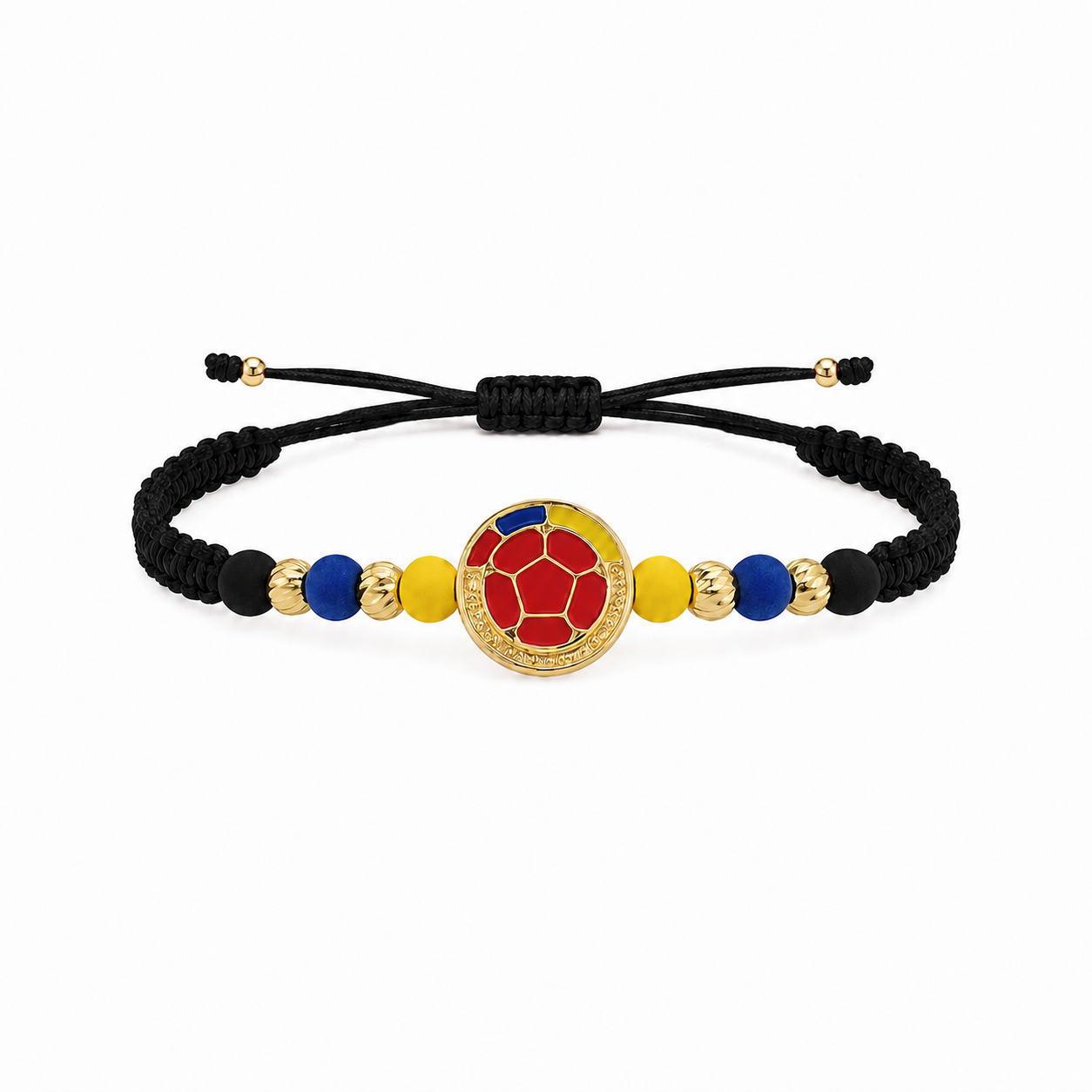 Pulsera de Escudo de Colombia y Neopreno Oro 18k