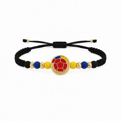 Pulsera de Escudo de Colombia y Neopreno Oro 18k