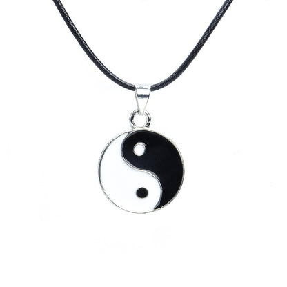 Dije De Yin-yang De Acero Inoxidable Bañado En Acrílico