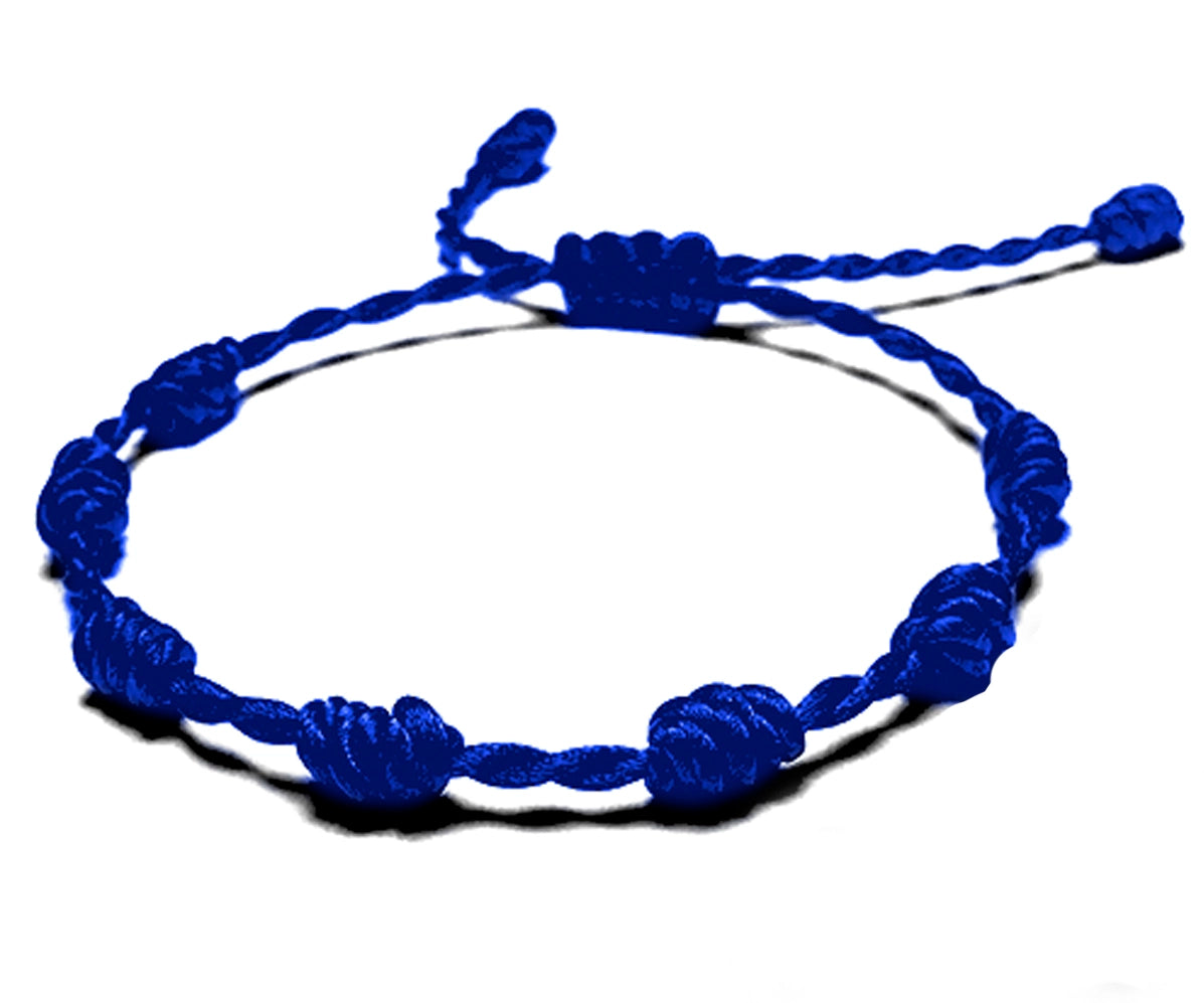 Cordón de 7 Nudos en Tejido Azul