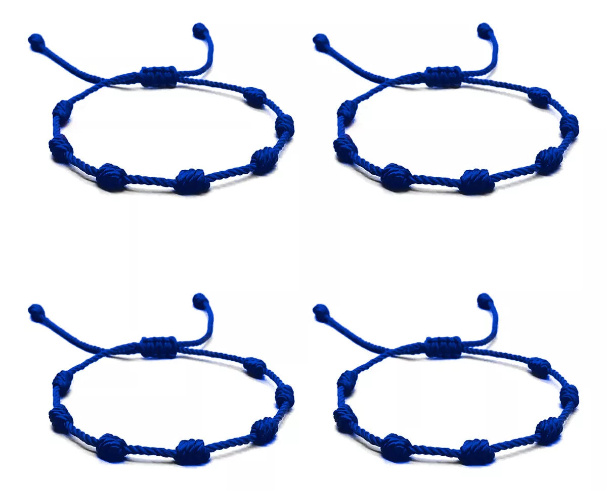 Cordón de 7 Nudos en Tejido Azul Set de 4