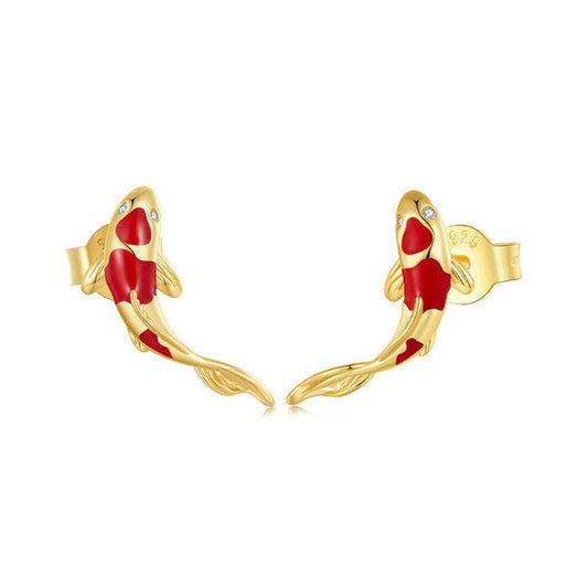 Aretes en Plata Pez Koi– Amor que Nada Contra la Corriente