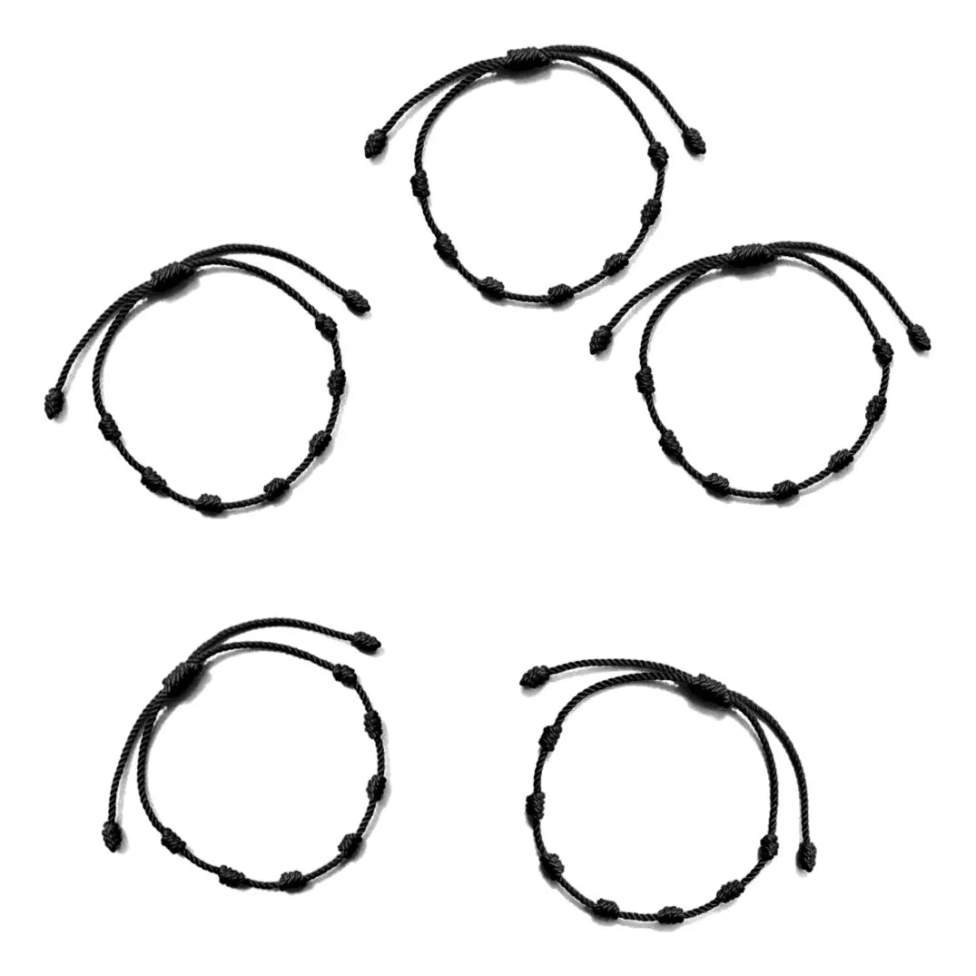 Brazalete de los 7 Nudos para Parejas en Hilo Rojo