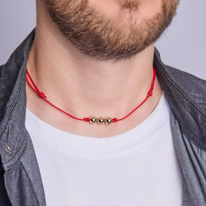 Collar Ajustable Balines de Oro 18k 6mm