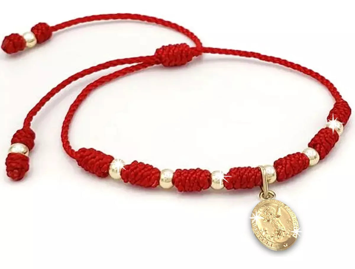 Pulsera De 7 Nudos Divino Niño En Oro Real 18k Garantizado