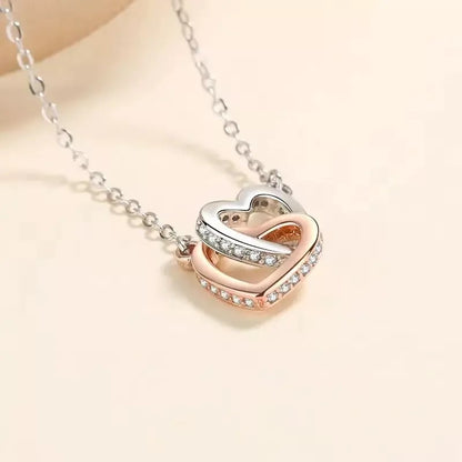 Collar Corazones Entrelazados en Plata Ley 925