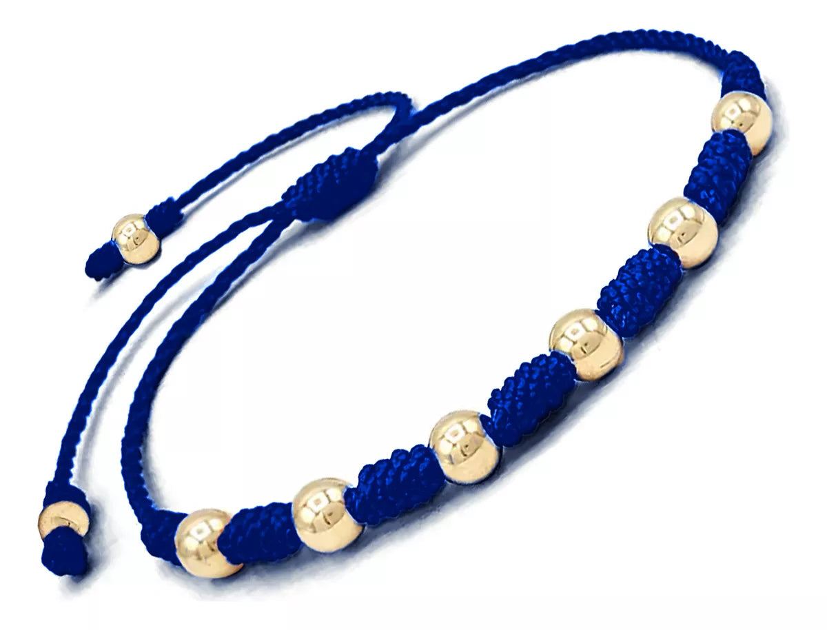Pulsera 7 Nudos En Oro Lamiando De 4mm