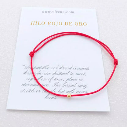 Pulsera Hilo Rojo Con Pepita De Oro 18 Kilates Garantizado