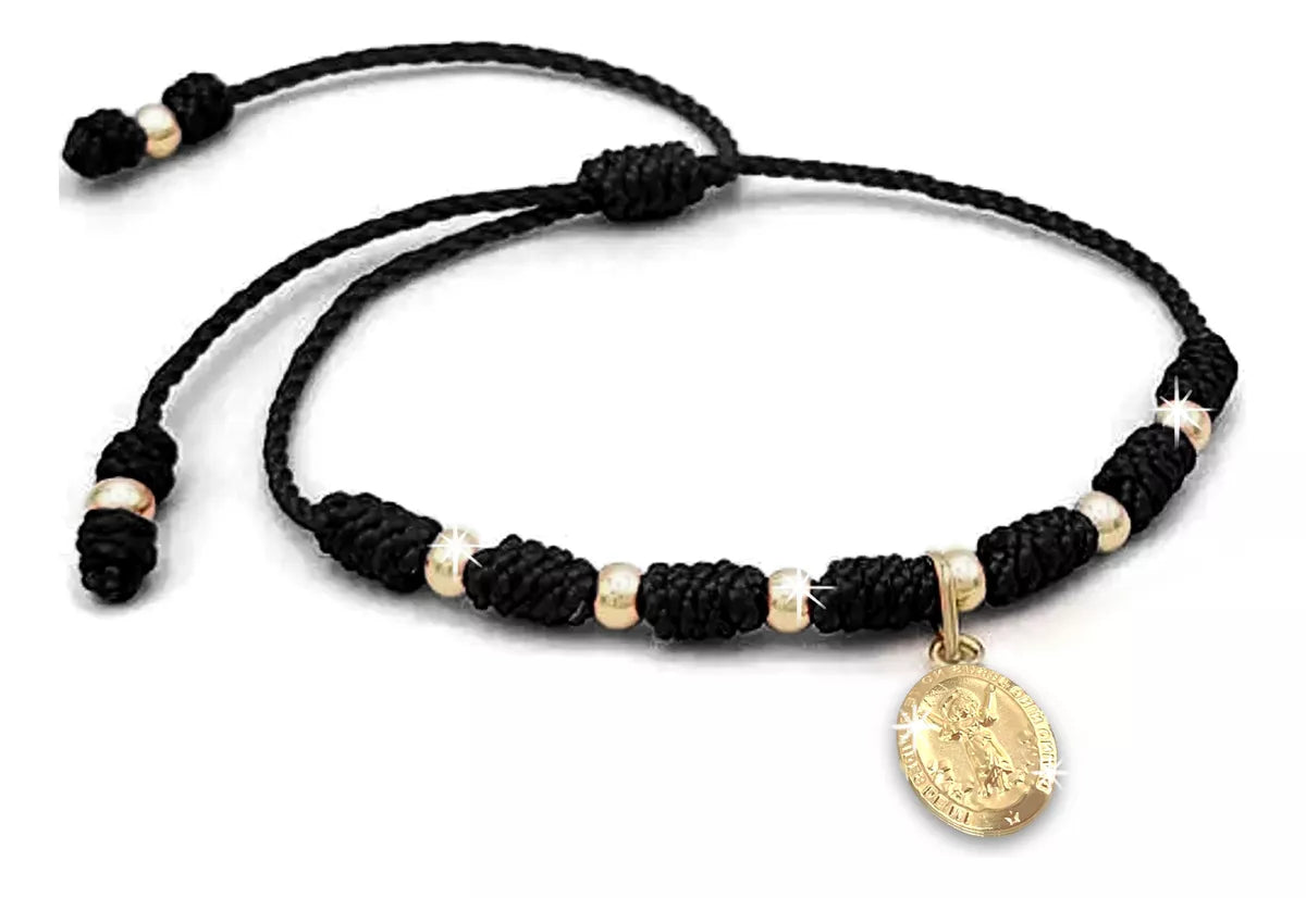 Pulsera De 7 Nudos Divino Niño En Oro Real 18k Garantizado