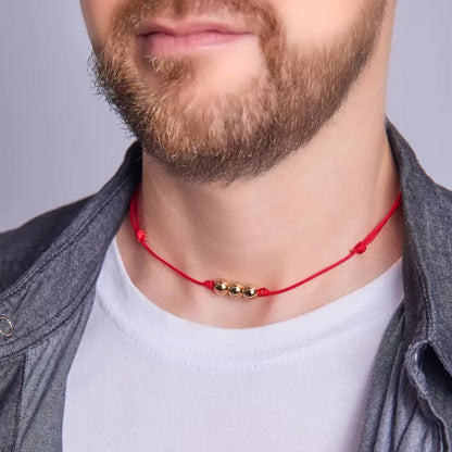 Collar Ajustable Balines de Oro 18k 6mm