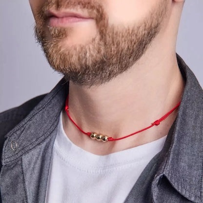 Collar Ajustable Balines de Oro 18k 6mm