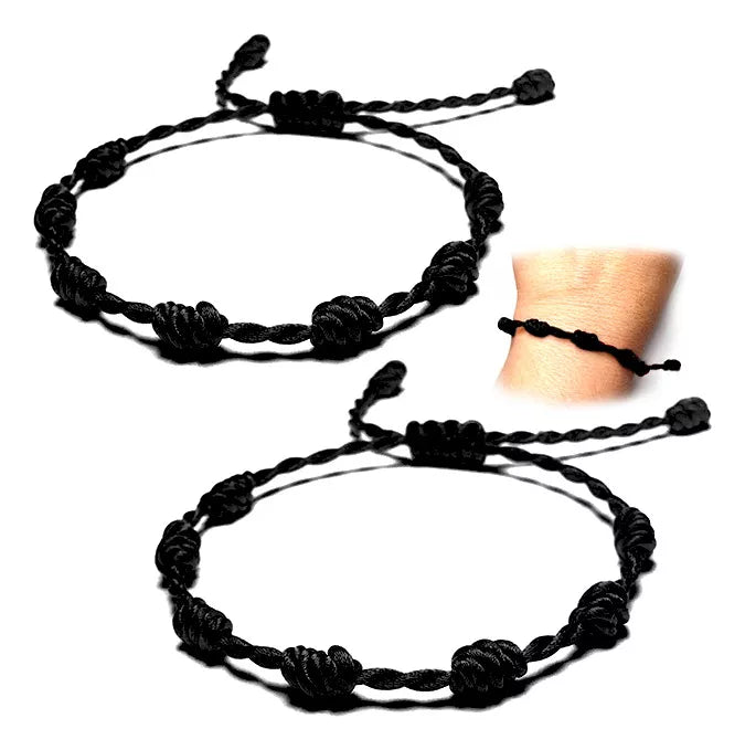 Brazalete de los 7 Nudos para Parejas en Hilo Rojo