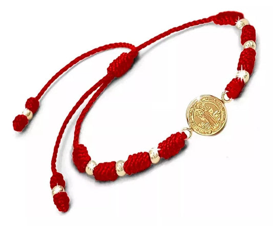Pulsera 7 Nudos San Benito En Oro Real De 18k Garantizado