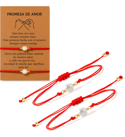 Pulsera Parejas Perla Agua Dulce en Oro Laminado 18k