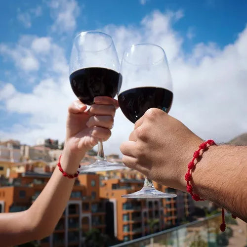 Brazalete de los 7 Nudos para Parejas en Hilo Rojo