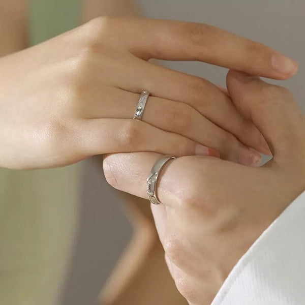 Argollas Mar Y Montañas en Plata