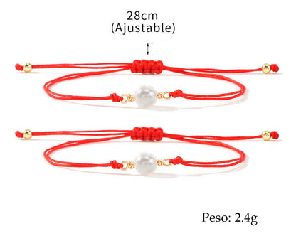 Pulsera Parejas Perla Agua Dulce en Oro Laminado 18k