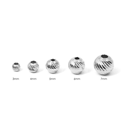 Balín Diamantado Oro Blanco 18k (3–6 mm)