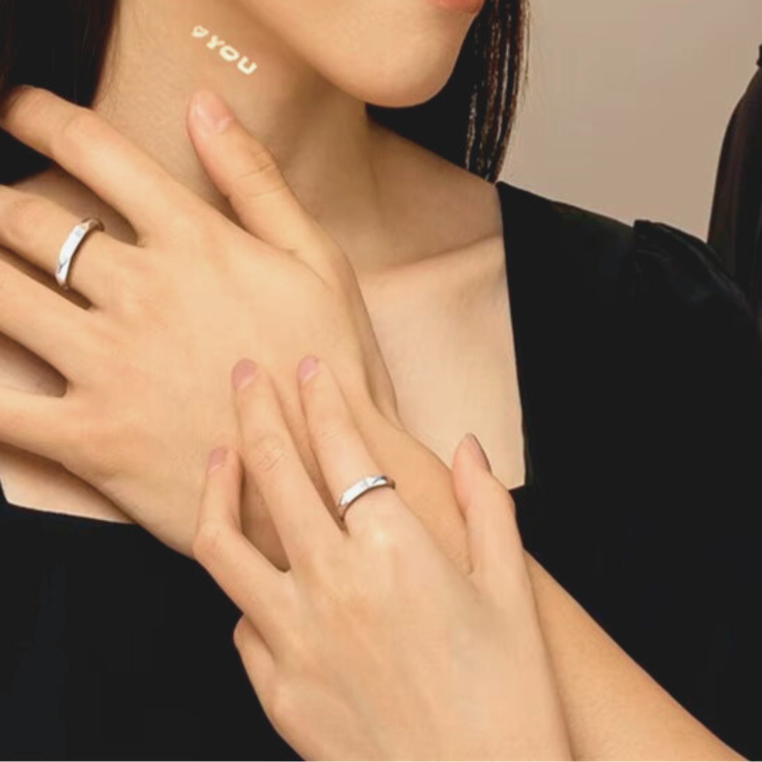 Anillos Ajustables De Proyeccion Para Parejas plata 925