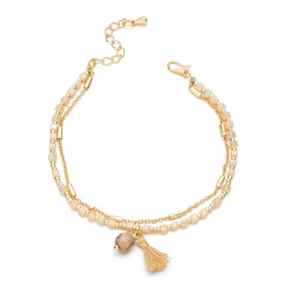 Pulsera de cuentas de cristal cuadradas para mujer