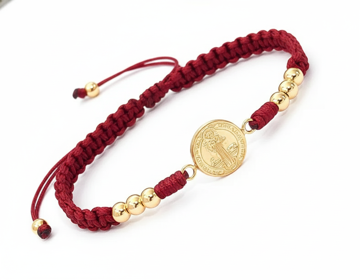 Pulsera San Benito De Abad Oro 18k +certificado Autenticidad