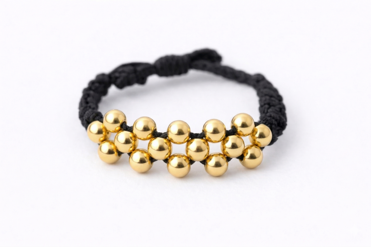 Anillo Tejido Tres Carriles 18k
