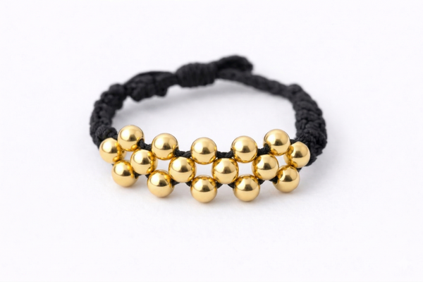 Anillo Tejido Tres Carriles 18k