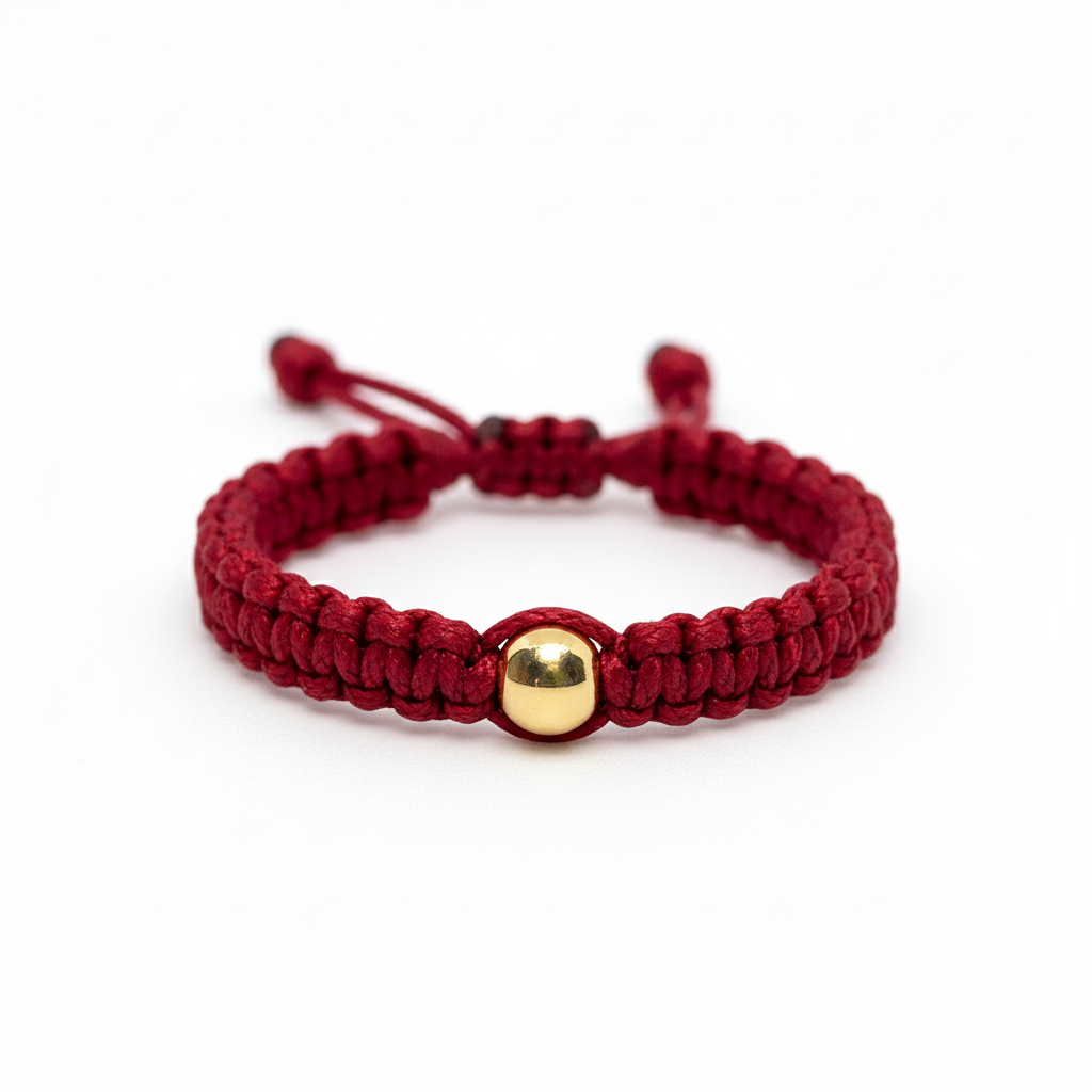 Anillo Tejido Hilo del Destino Pepita de Oro 18K