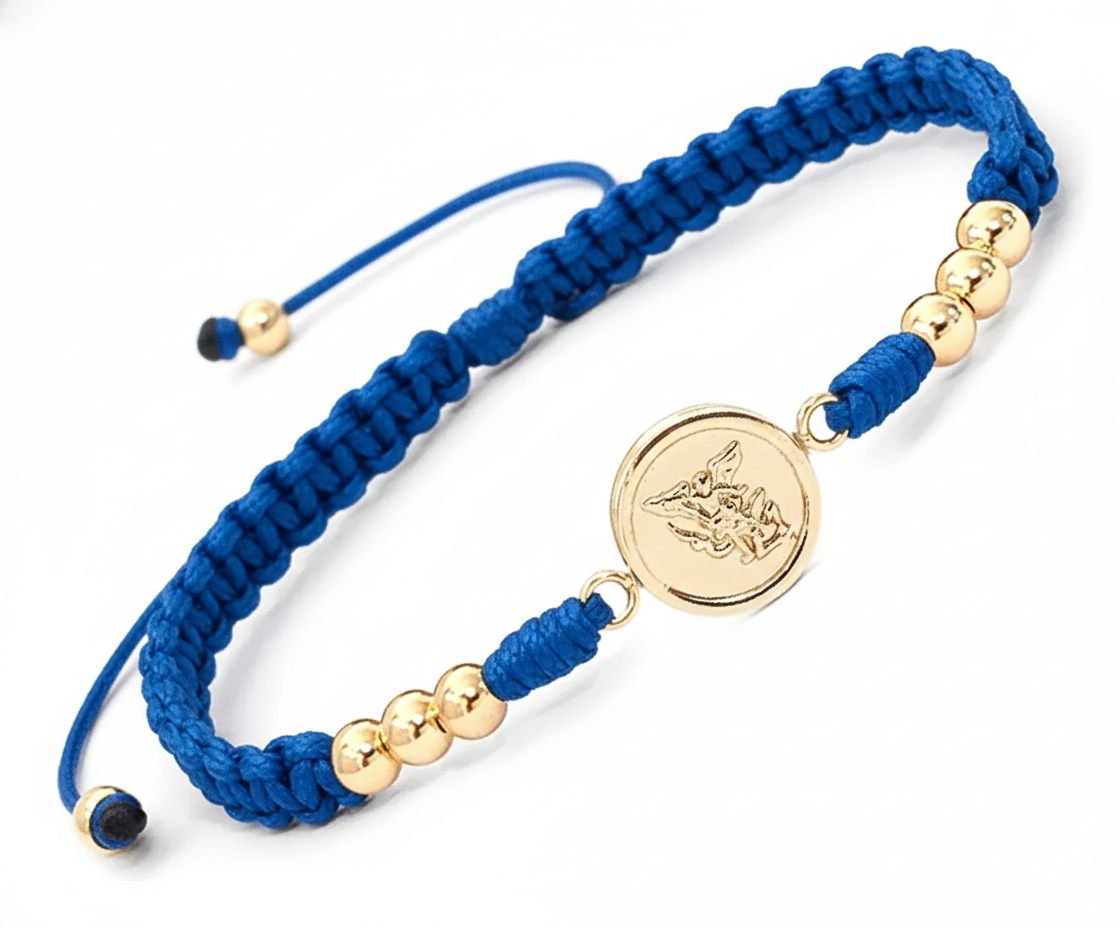 Pulsera en Herraje San Miguel Arcángel En Oro 18k Puro + Certificado