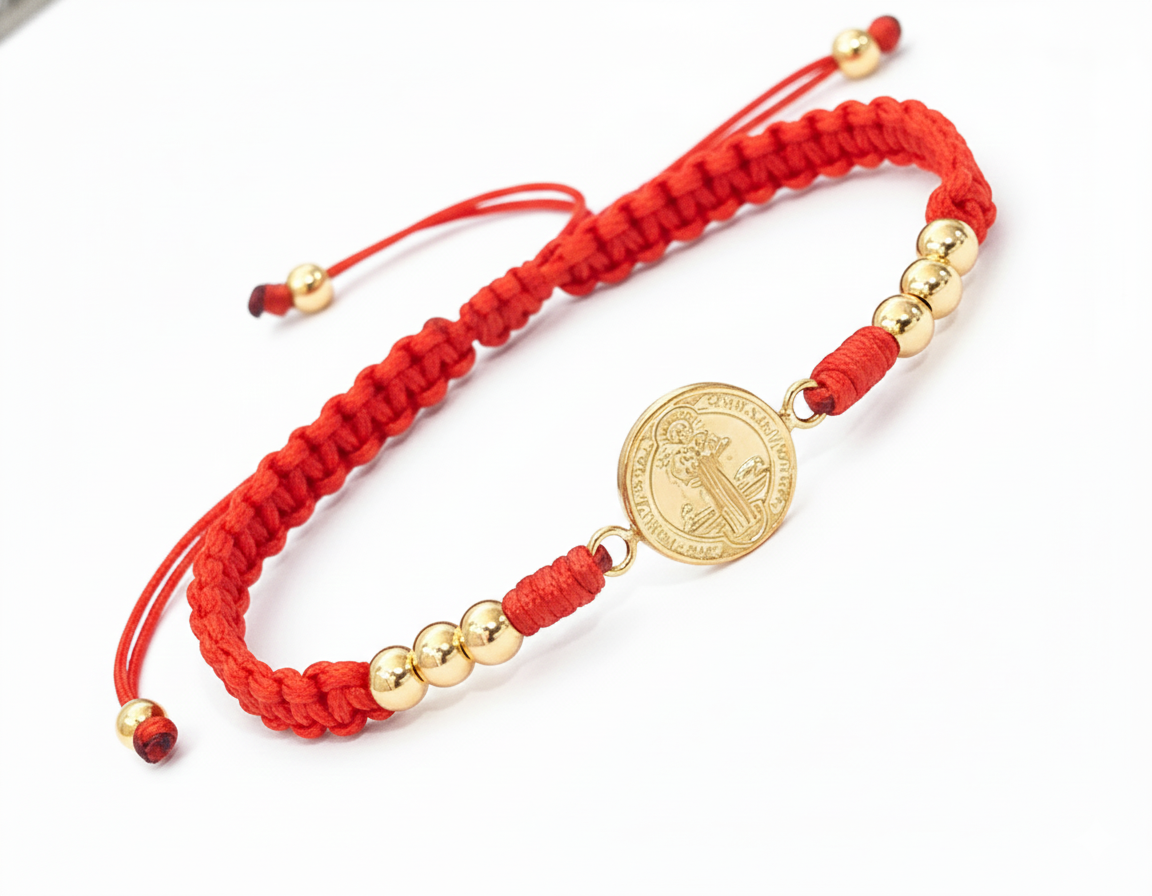 Pulsera San Benito De Abad Oro 18k +certificado Autenticidad