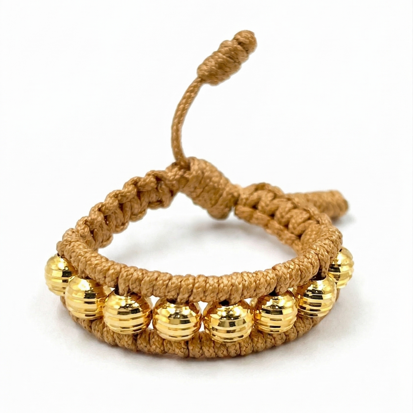Anillo Tejido Dorado un Carril Central 18k