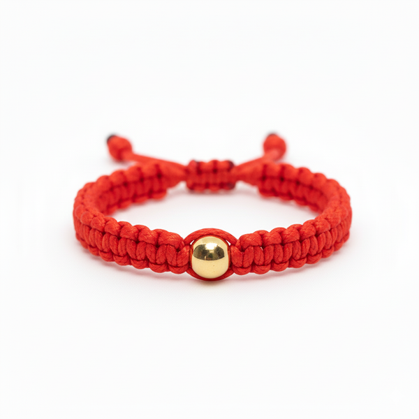 Anillo Tejido Hilo del Destino Pepita de Oro 18K