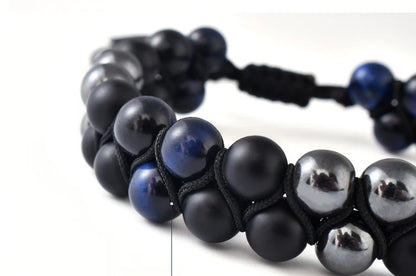 Pulsera doble Onix Mate-Malaquita-Ojo Tigre