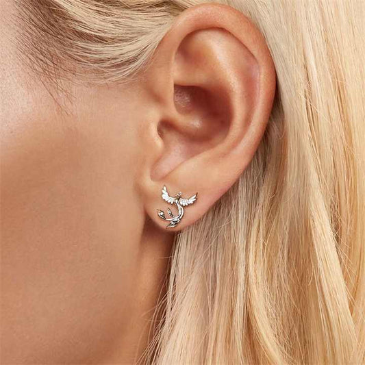 Aretas De Ave Fenix En Plata Ley 925