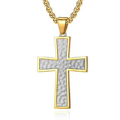 Colgante Cruz En Acero Chapado En Oro (No Se decolora)