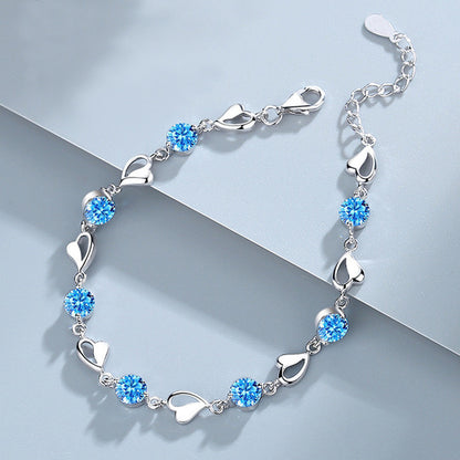 Pulsera de Plata 925 Clásica Corazón del Océano