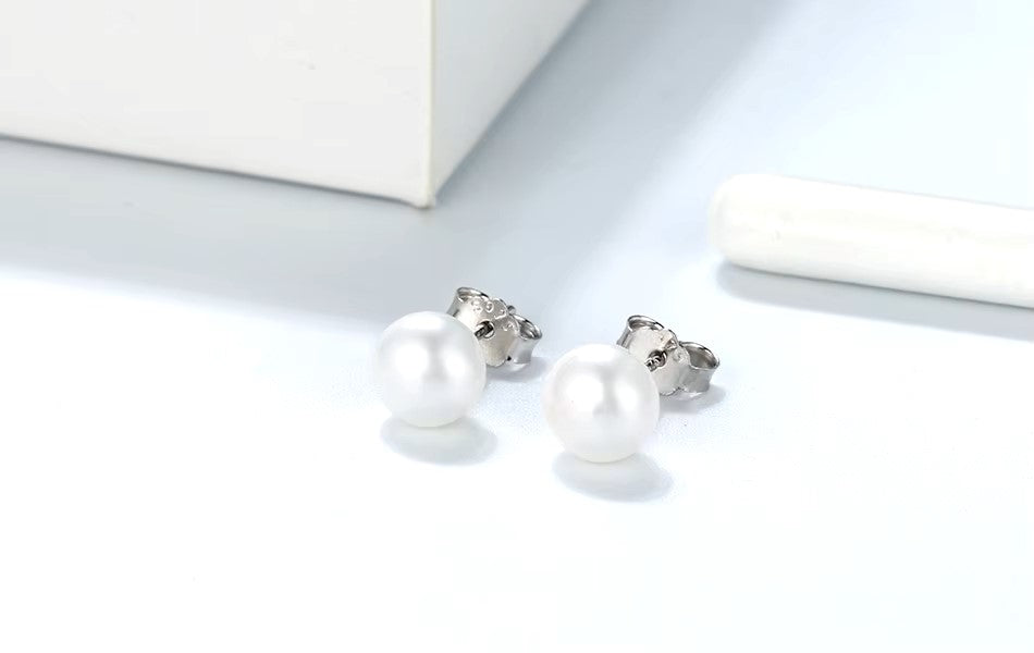 Pendientes perlas natural de agua dulce plata ley 925