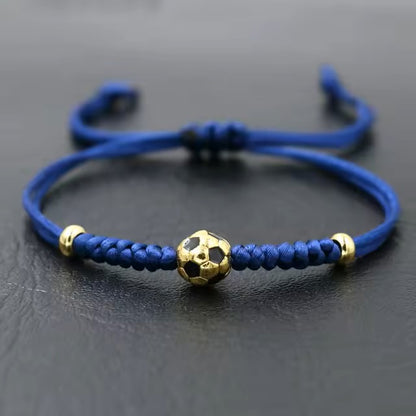 Brazalete ajustable trenzado de pelota de futbol
