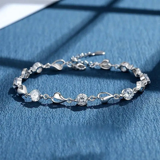 Pulsera de Plata 925 Clásica Corazón del Océano