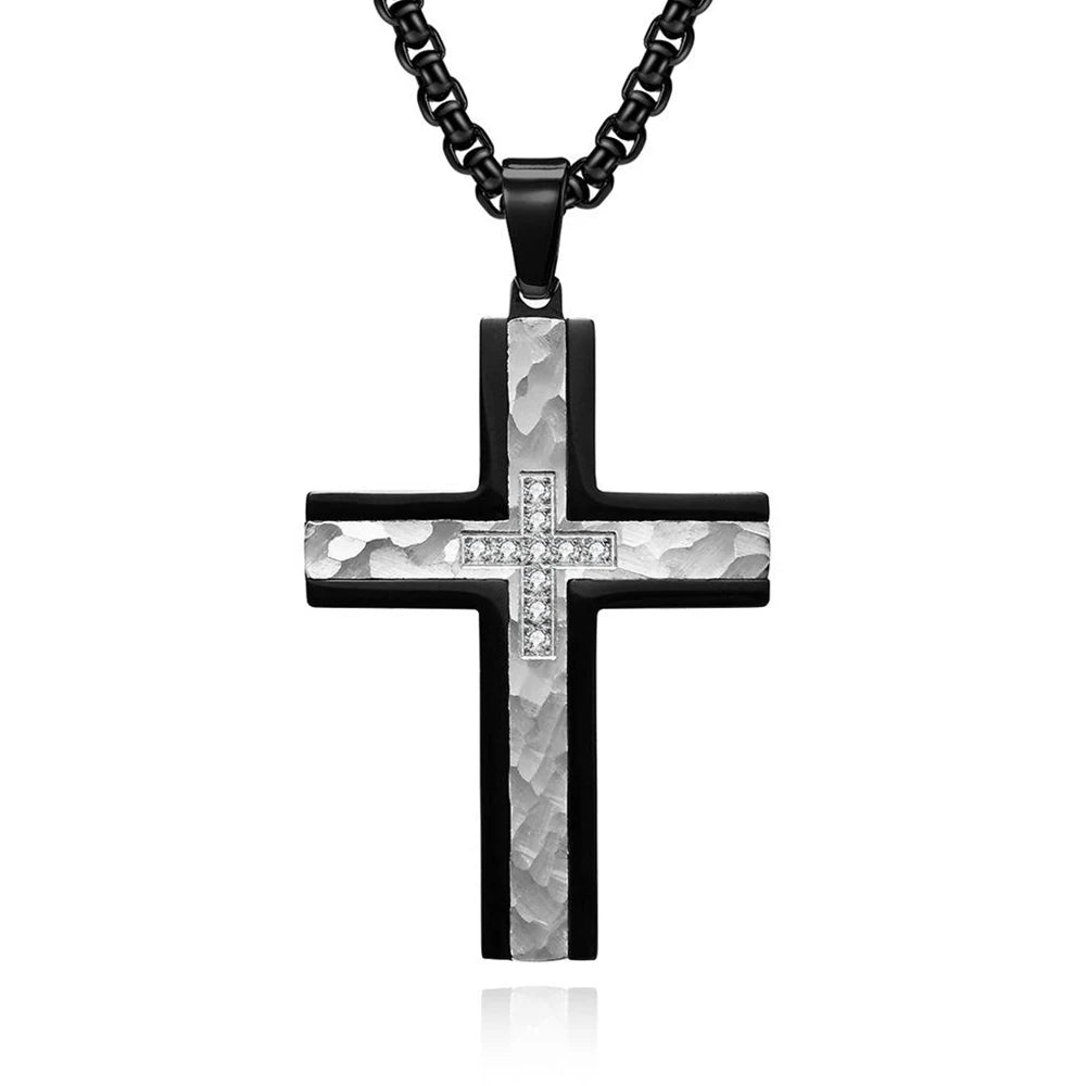 Colgante Cruz En Acero Chapado En Oro (No Se decolora)