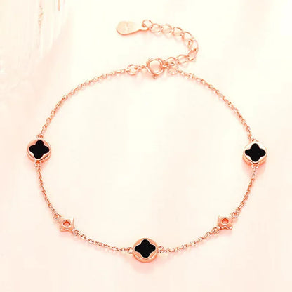 Pulsera de Trébol en Plata de ley Simple, Moderna y Lujosa