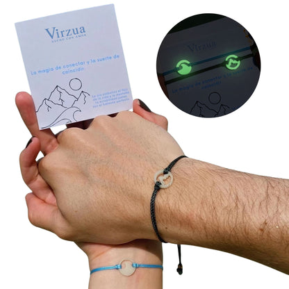 Pulsera Mar Y Tierra Luminoso x2 Amuleto De Amor