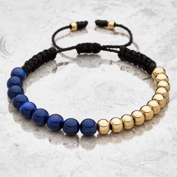 Pulsera Lateral Oro 18k y Cuarzos Naturales