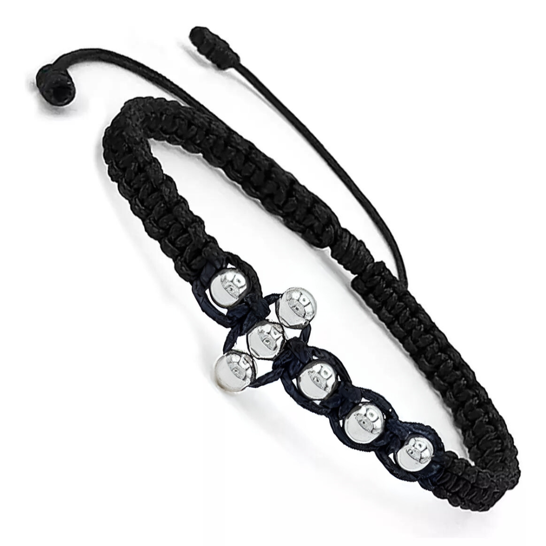 Pulsera En Cruz De Balines De Plataley925 Garantizado