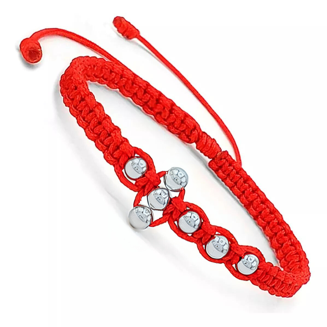 Pulsera En Cruz De Balines De Plataley925 Garantizado