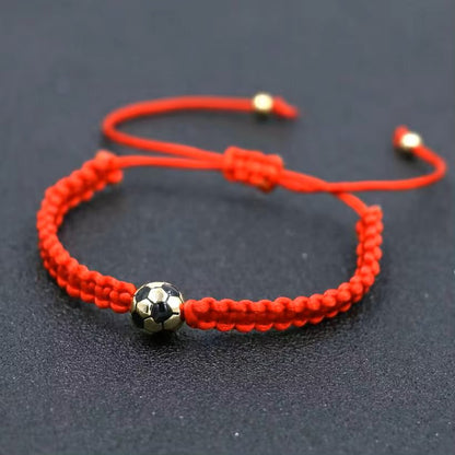 Brazalete ajustable trenzado de pelota de futbol