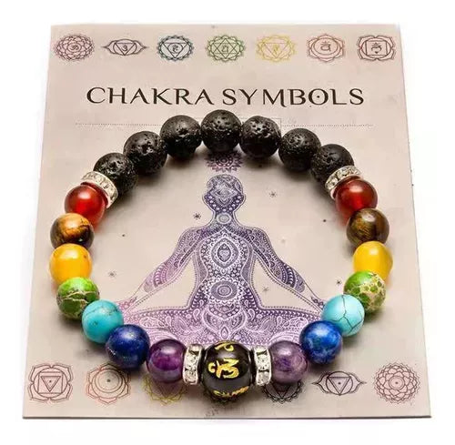 Pulsera De 7 Chakras Con Piedras Naturales Para Equilibrio