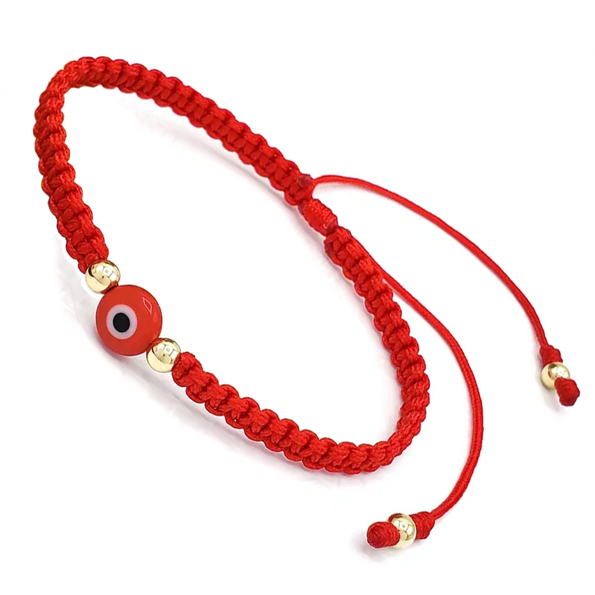 Pulsera Ojo Turco Rojo en Oro de 18K