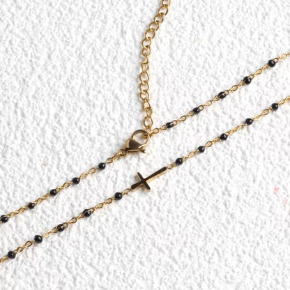 Collar gargantilla con colgante de Cruz en acero inoxidable
